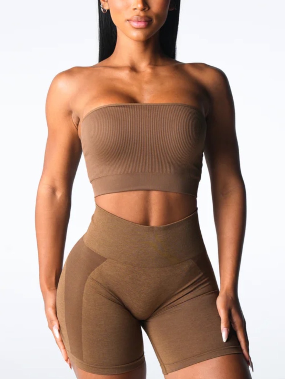 NVGTN- Mocha Conquer Ribbed Seamless Bra